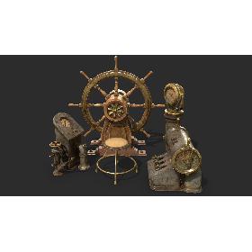 3D Boat Steering Wheel